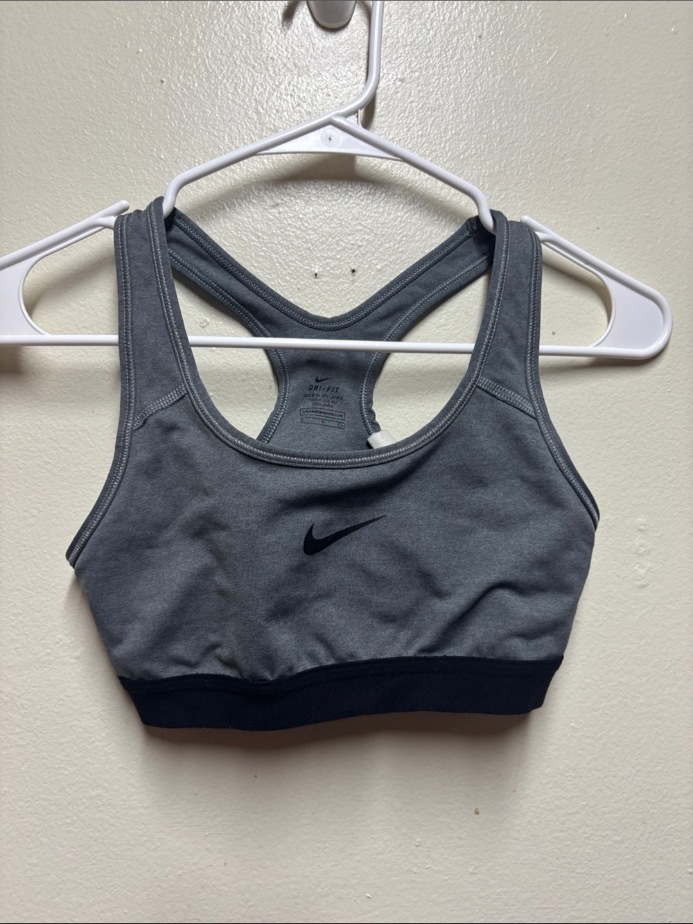 Nike Gray Dri-FIT Racerback Sports Bra small